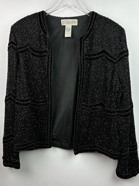 Niteline Della Roufogali Vintage 80’s Silk Beaded Evening Formal Jacket Blazer